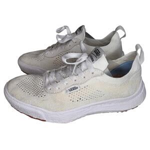 Vans UltraRange White Knit Sneakers Men's 5 Women's 6.5 Lace Up Athletic Shoes